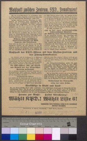 Flugblatt der KPD zur Landtagswahl am 27. November 1927
