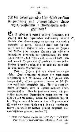 Ist der bisher gemachte Unterschied zwischen nothwendigen und gemeinnützlichen Unterrichtsgegenständen in Volksschulen wohl gegründet?