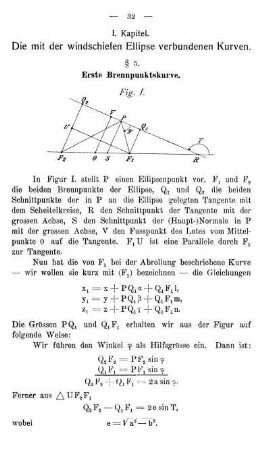 I. Kapitel - Die mit der windschiefen Ellipse verbunden Kurven.
