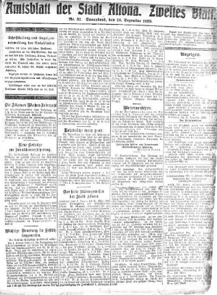Zweites Blatt. Nummer 52 : Sonnabend, den 29. Dezember 1923.