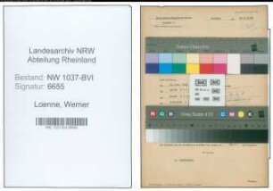 Entnazifizierung Werner Loenne , geb. 31.01.1920 (Gastwirt)