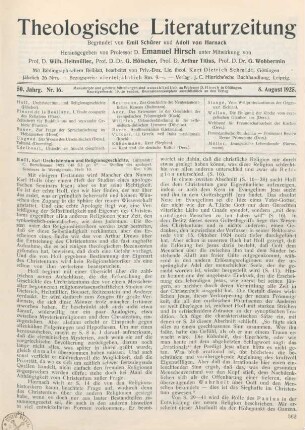 361-363 [Rezension] Holl, Karl, Urchristentum und Religionsgeschichte
