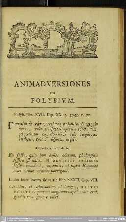 Animadversiones In Polybium