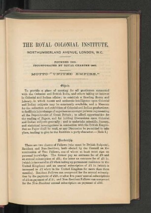 Objects of the Royal Colonial Institute.