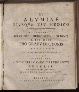 De Alumine Eiusque Usu Medico