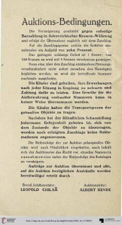 Auktions-Bedingungen