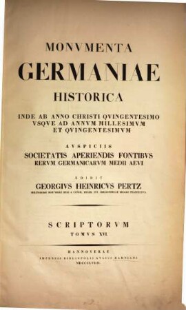 Monumenta Germaniae Historica : inde ab anno Christi quingentesimo usque ad annum millesimum et quingentesimum, 16. Annales aevi Suevici