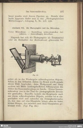Abschnitt VII. Die Photographie und das Mikroskop.