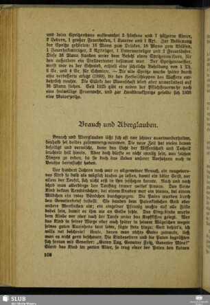 Brauch und Aberglauben