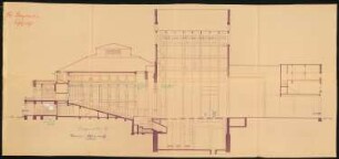 Festspielhaus, Bayreuth: Längsschnitt 1:100