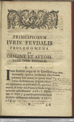 Prolegomena De Origine Et Autoritate Iuris Feudalis