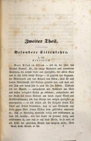 Die christliche Sittenlehre, 2