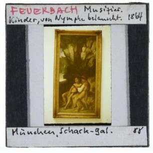 Feuerbach, Musizierende Kinder, von einer Nymphe belauscht