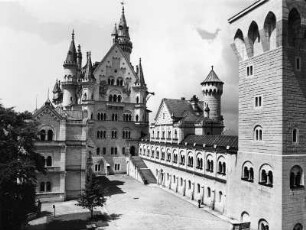Schwangau-Hohenschwangau. Schloß Neuschwanstein (1869-1899; C. Jank, E. Riedel, G. v. Dollmann). Palas und Ritterhaus