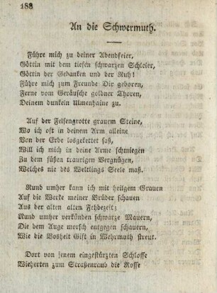An die Schwermut
