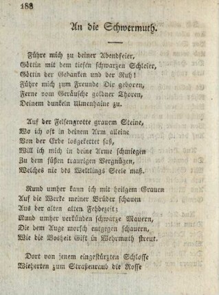An die Schwermut