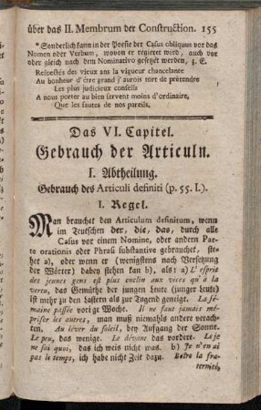 Das VI. Capitel. Gebrauch der Articuln.