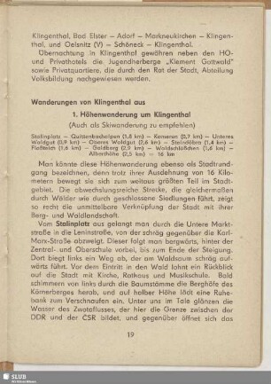 Wanderungen von Klingenthal aus