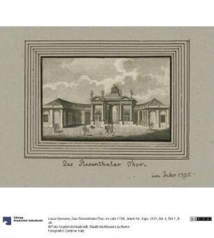 Das Rosenthaler Thor. im Jahr 1795.