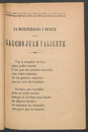 La desesperación y muerte del gaucho Juan Valiente