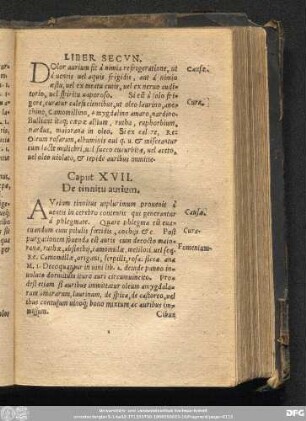 Caput XVII. De tinnitu aurium.