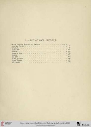 I. List of Maps. Section B.