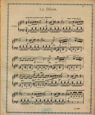 Le désir : pensée romantique pour le piano ; op. 14