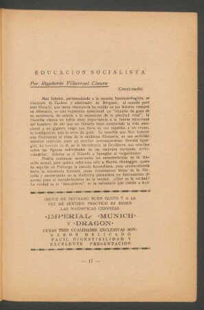 Educación socialista : (Conclusión)