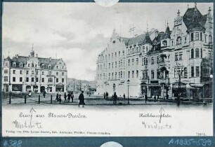 Der Rathausplatz in Plauen bei Dresden