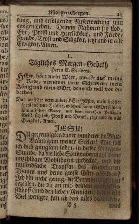 II: Tägliches Morgen-Gebeth.