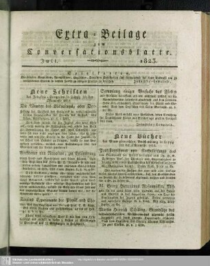Extra-Beilage zum literarischen Conversations-Blatte, Juli 1823