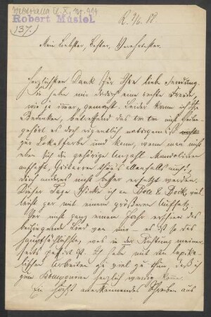 Brief an Friedrich Wilhelm Jähns : 09.06.1888