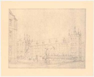 Markt, Lübeck: Perspektivische Ansicht der Südostecke (Variante) (vergl. Inv.Nr. 43629 und 43630) (ohne Maßstab)