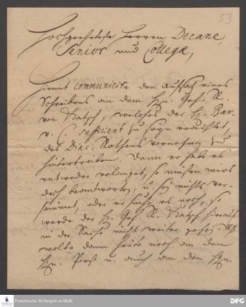 Brief von August Hermann Francke an [Paul Anton, Johann Heinrich Michaelis, Joachim Just Breithaupt und Joachim Lange].