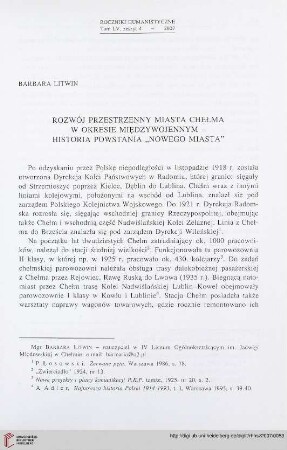 55: Rozwój przestrzenny miasta Chełma w okresie międzywojennym - historia powstania "Nowego Miasta"