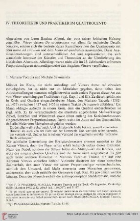 IV. Theoretiker und Praktiker im Quatrocento