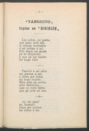 "Tanguito,, coplas en "Robinsón,,