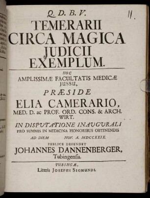 Temerarii Circa Magica Iudicii Exemplum