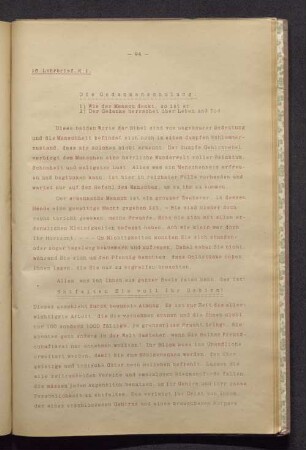 16. Lehrbrief. K.I. Die Gedankenschulung.