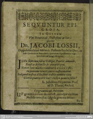 Sequuntur Epicedia