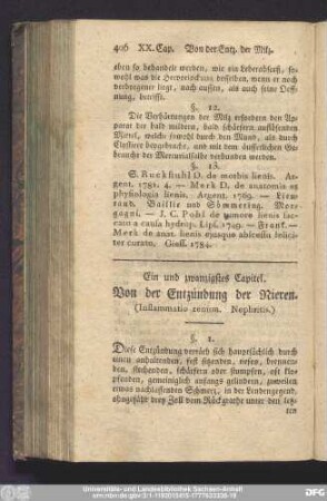 Ein und zwanzigstes Capitel. Von der Entzündung der Nieren.