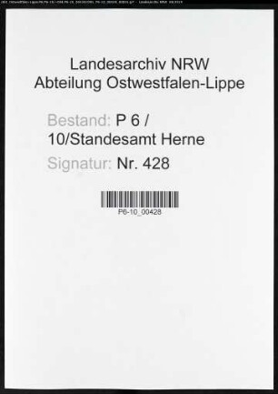Sterberegister Standesamt Herne