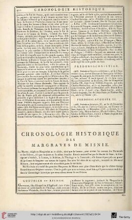 Chronologie historique des Margraves de Misnie