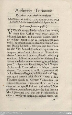 Authentica Testimonia.
