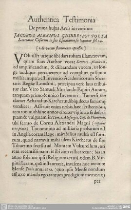 Authentica Testimonia.