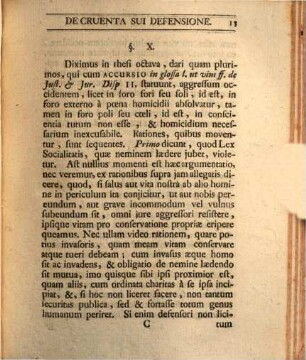 Dissertatio Juris Naturae De Cruenta Sui Defensione, 2