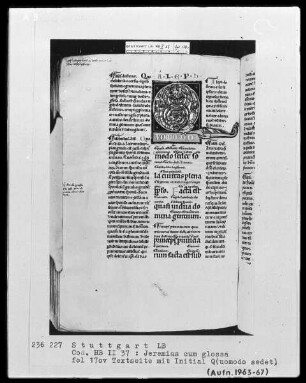Jeremias cum Glossa ordinaria - Gilbertus universalis — Initiale Q(uomodo sedet), Folio 170verso