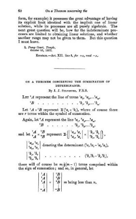 On a theorem concerning the combination of determinants.