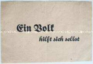 Handzettel mit einer Parole zur Reichsstraßensammlung, abgeworfen in Dresden am 6. November 1938