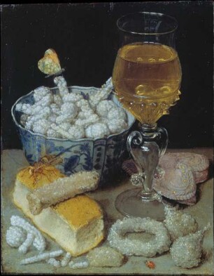 Stillleben mit Brot und Zuckerwerk
